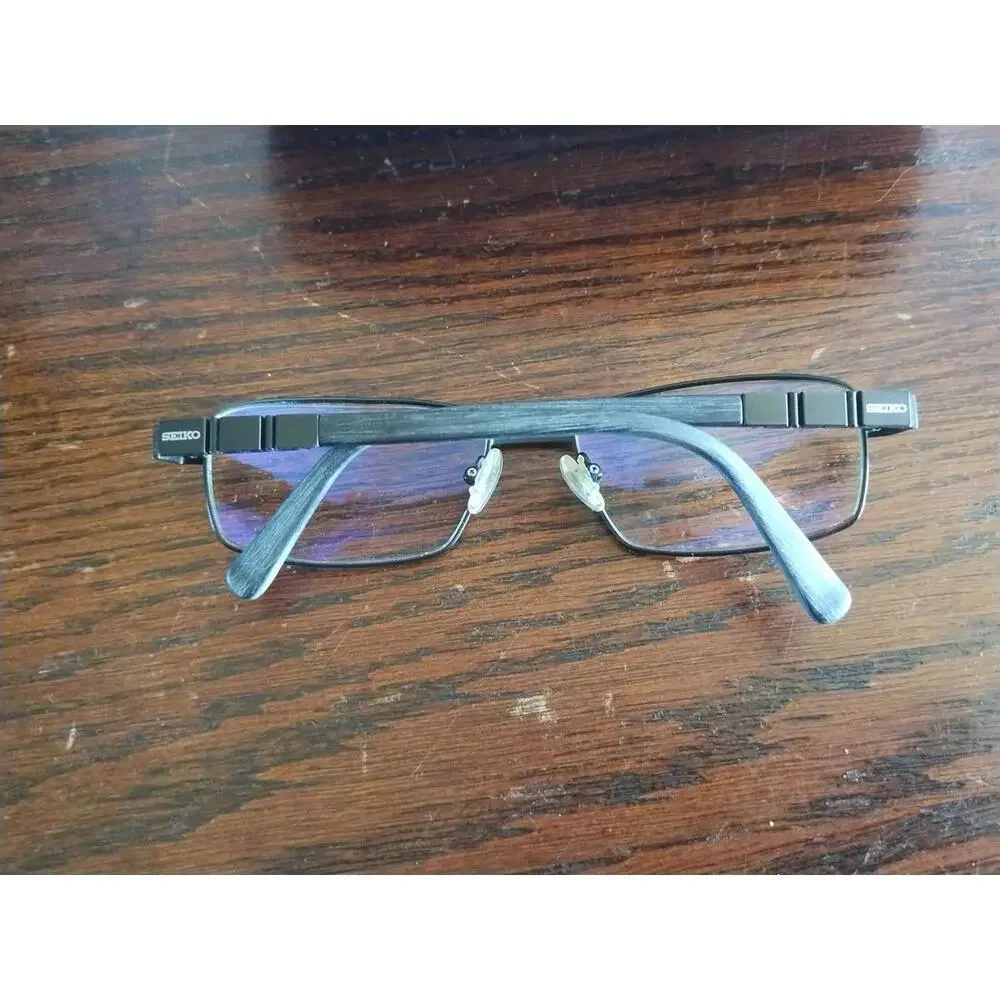 Seiko Eyeglasse Frame T1074 Mens Black Titanium Squarel Rim 56-17-140 frame only